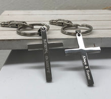 Load image into Gallery viewer, Stainless Steel Personalized Cross Keychain
