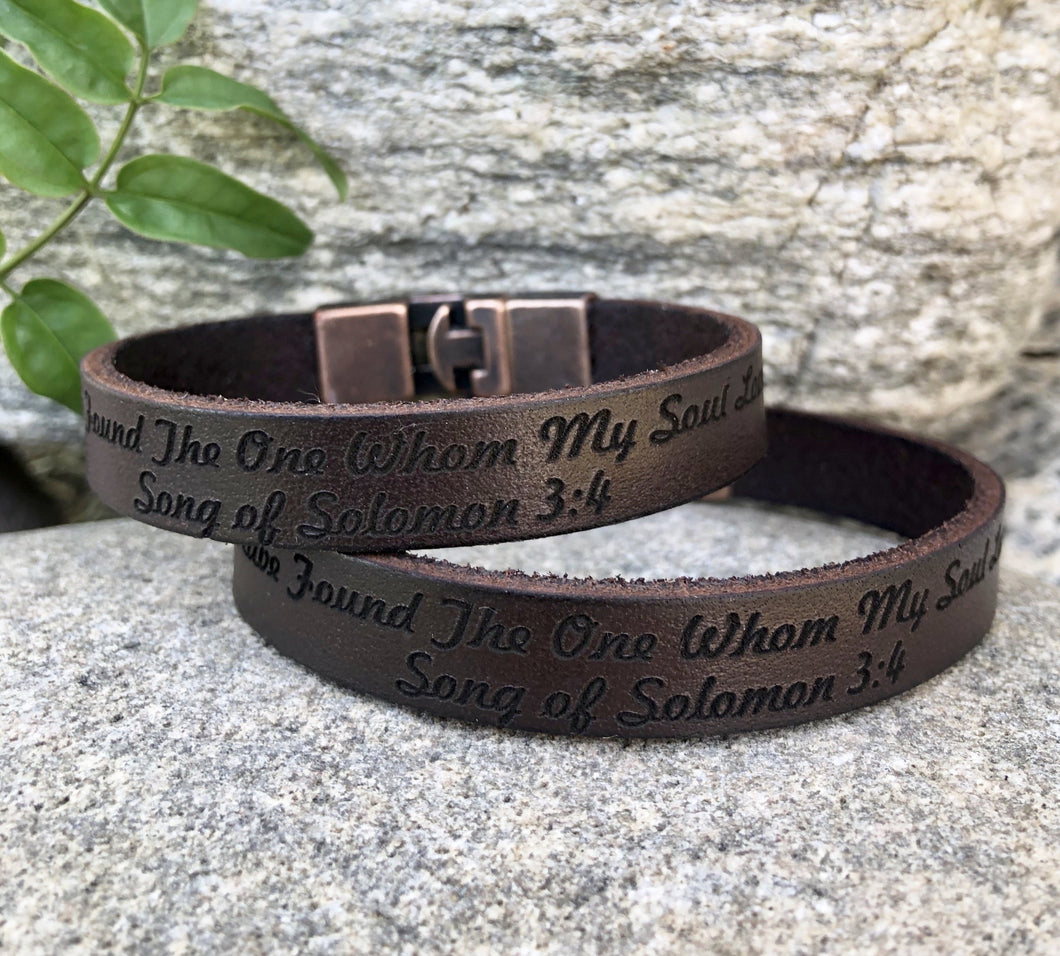 Custom Men's Leather Bracelet, Men's Wristband