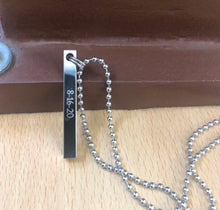 Load image into Gallery viewer, Personalized 3D Bar Necklace, Stainless Steel 4 Sides Necklace Engraved
