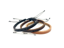 Load image into Gallery viewer, Personalized Adjustable Thin Leather Bracelet

