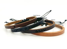 Load image into Gallery viewer, Personalized Adjustable Thin Leather Bracelet
