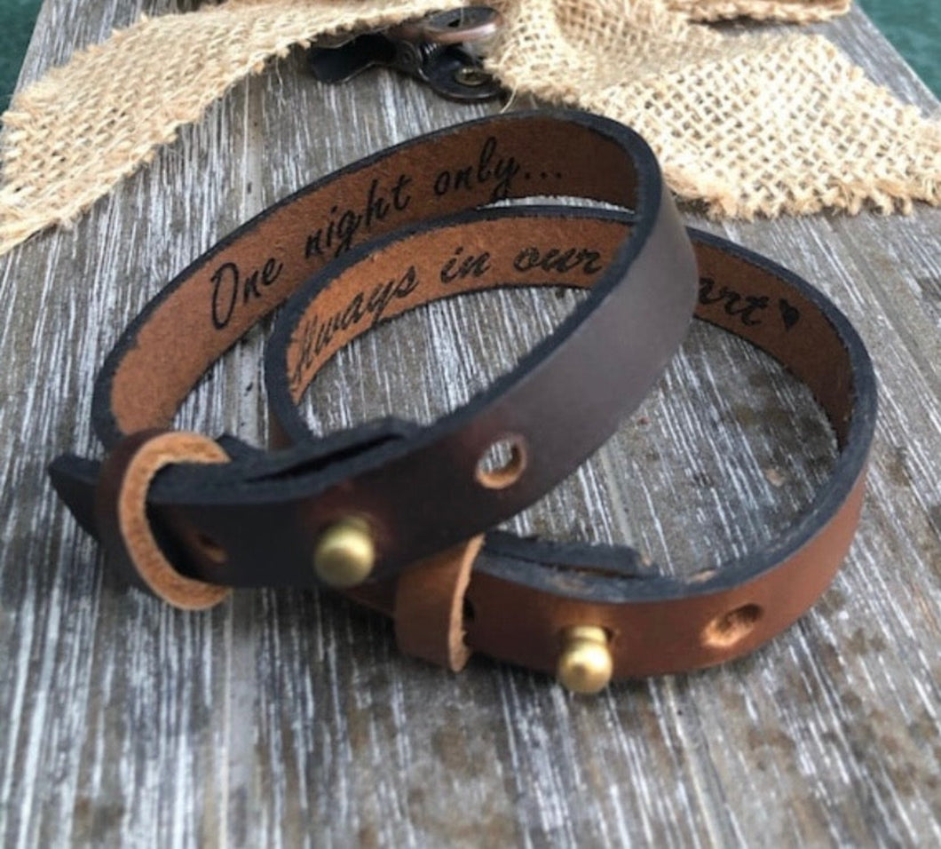 Personalized Adjustable Leather Bracelet