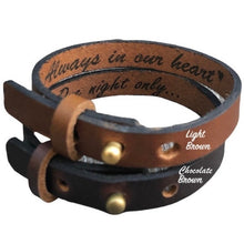 Load image into Gallery viewer, Personalized Adjustable Leather Bracelet
