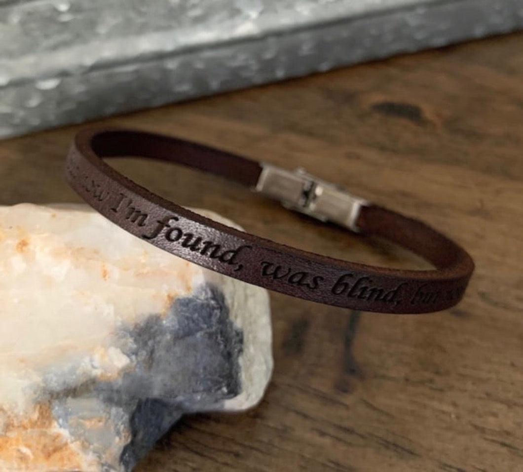 Personalized Thin Leather Bracelet