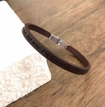 Load image into Gallery viewer, Personalized Thin Leather Bracelet
