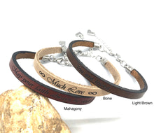 Load image into Gallery viewer, Adjustable Custom Thin Leather Bracelet
