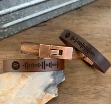 Load image into Gallery viewer, Spotify Code Custom Leather Bracelet
